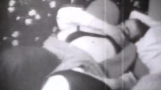 A classic black and white scene featuring some intense anal action