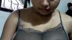 young indian shows her huge tits in webcam