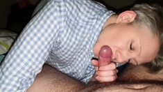 hot milf blow job and cum in mouth