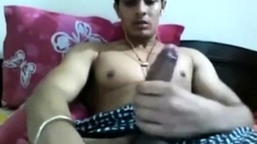 Uncut Indian Hunk Strokes His Big Cock on Webcam