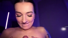 Nasty brunette pornstar with big boobs