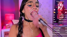 Stacked brunette goes solo toys and masturbation