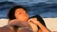 Sexy woman shot in camera voyeur nude beach