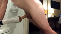 Groaning while pumping more cum into my fleshlight
