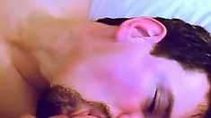 Hard-on boy is sucked and fucked by short-haired big-dicked pervo