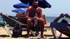 Str8 spy daddy bear at the beach