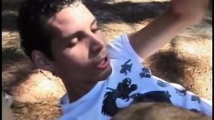 Twinks enjoy the outdoors and sucking cock with hardcore ass banging