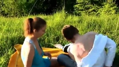 Couple in Love have Outdoor Fun